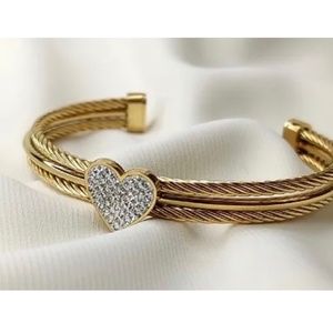 Stainless steel gold bangle bracelet love bracelet